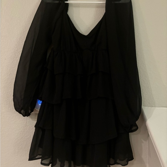 Abercrombie Long-Sleeve Ruffle Tiered Mini Dress - Picture 2 of 2